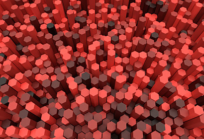 Hexagon Red - Fototapeta 28040