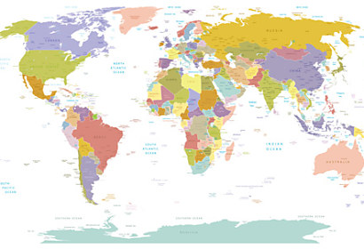 Fototapeta zástena - Politická mapa sveta 28086