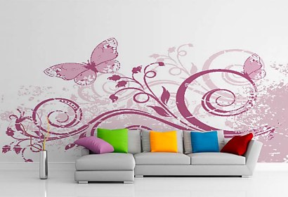 Ružová tapeta abstraction do obývačky